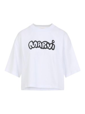Marni: t-shirts - Boxy Crop T-Shirt