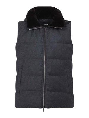 YVES SALOMON: Chalecos  - Chaleco - Gris Oscuro