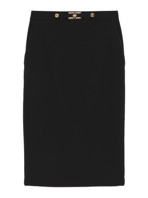 ELISABETTA FRANCHI: Faldas media pierna y semilargas - Falda Semilarga - Negro