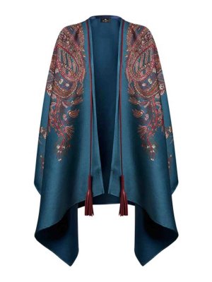 ETRO: Capes & Ponchos - Cape - Dunkelblau