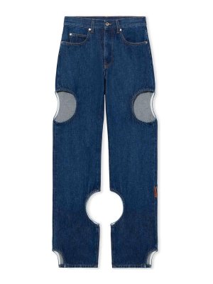 OFF-WHITE: straight leg jeans - Meteor Denim