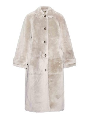 YVES SALOMON: knee length coats - Coat Merinos Ironed Lamb