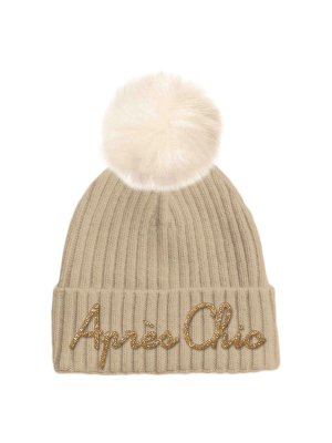 MC2 SAINT BARTH: cappelli - Cappuccio a maglia con pon pon