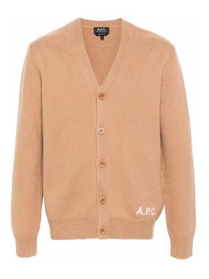 A.P.C.: Strickpullover mit Rundhalsausschnitt - Rundhalspullover - Braun