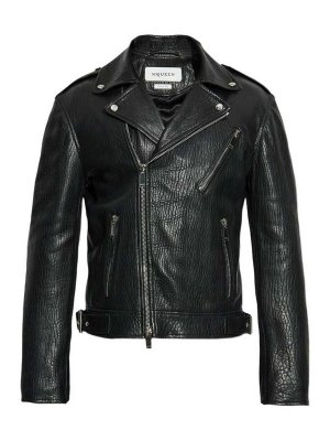 ALEXANDER MCQUEEN: leather jacket - Outerwear