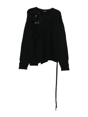 ANN DEMEULEMEESTER: クルーネック - クルーネック - 黒