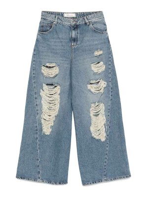 BLUMARINE: Boyfriend - Boyfriend Jeans - Blau