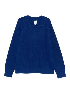 CALVIN KLEIN: Strickpullover mit Rundhalsausschnitt - Rundhalspullover - Blau