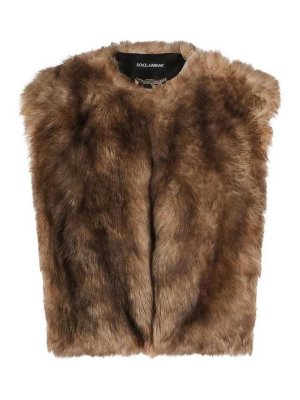 DOLCE & GABBANA: Abrigos de borreguito y piel  - Abrigo De Piel - Marrón