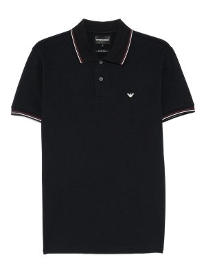 EMPORIO ARMANI: Strickpullover mit Rundhalsausschnitt - Rundhalspullover - Blau