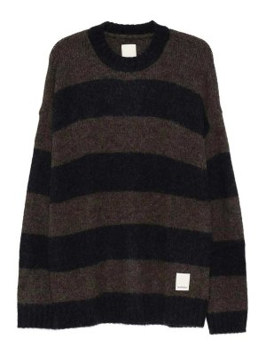 EMPORIO ARMANI: Strickpullover mit Rundhalsausschnitt - Rundhalspullover - Braun