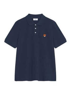 MAISON KITSUNÉ: Strickpullover mit Rundhalsausschnitt - Rundhalspullover - Blau