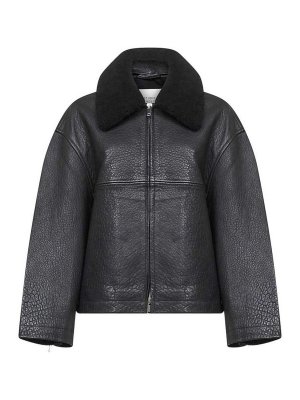 STUDIO NICHOLSON: Vestes en cuir - Blouson En Cuir - Noir