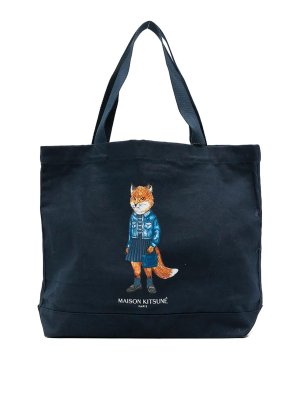 MAISON KITSUNÉ: トートバッグ - トートバッグ - ブルー