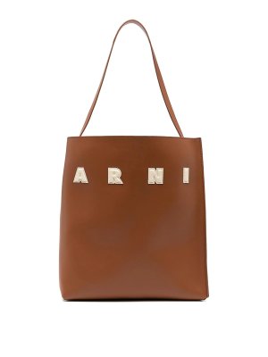 Marni: Handtaschen - Shopper - Braun