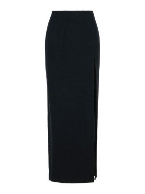 ALESSANDRA RICH: Long skirts - Long Skirt In Black Virgin Wool Blend