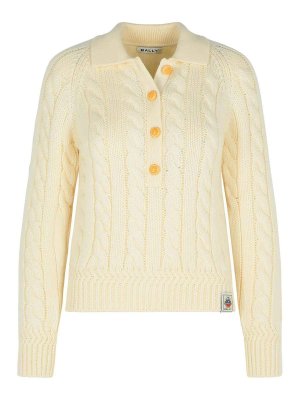 BALLY: crew necks - Ivory Extrafine Merino Wool Sweater