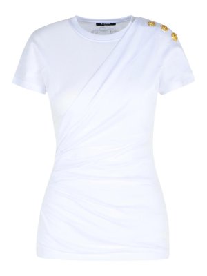 Balmain: t-shirts - White Cotton T-Shirt