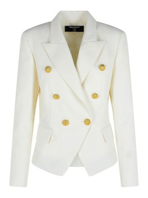 Balmain: blazers - Balzer In White Virgin Wool