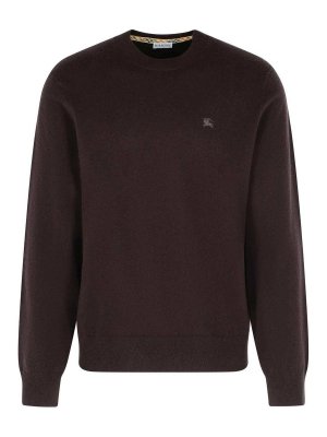 BURBERRY: maglia collo rotondo - Magi di cashmere marrone