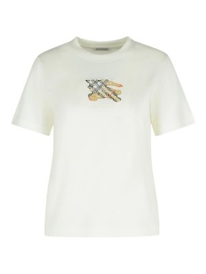 BURBERRY: t-shirts - White Cotton T-Shirt
