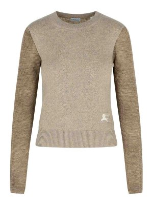 BURBERRY: Strickpullover mit Rundhalsausschnitt - Rundhalspullover - Beige