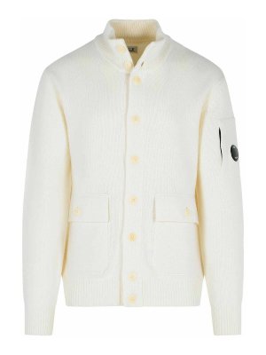 C.P. COMPANY: maglia collo rotondo - GRS White Wool Blend Swater