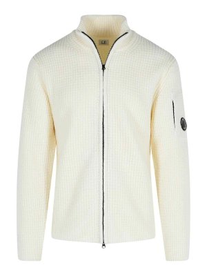 C.P. COMPANY: maglia collo rotondo - Maglione di miscela di lana d'avorio