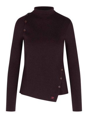 Courreges: Pull col rond - Pull Col Rond - Rouge Brun