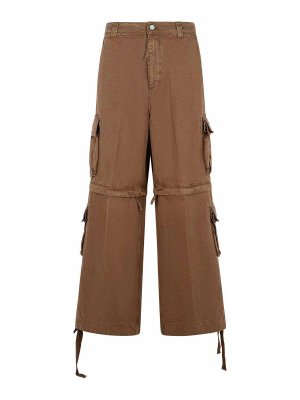 ERL: casual trousers - Brown Cotton Trousers