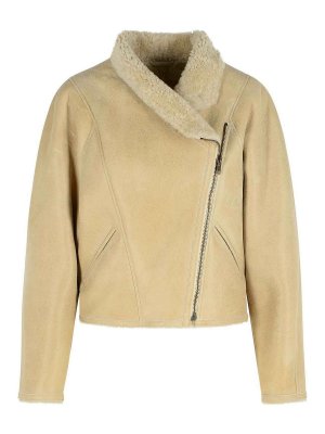 ISABEL MARANT: Turtlenecks & Polo necks - Blondine Shearling Ecru Jacket
