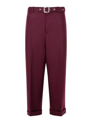 JIL SANDER: pantaloni casual - Pantaloni di lana di vino