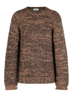 LANEUS: Suéteres con cuello pico - Suéter Cuello Redondo - Marrón