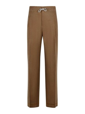 Maison Margiela: casual trousers - Brown Mohair And Wool Trousers