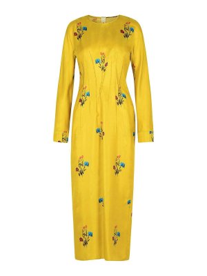 Marni: one-piece - Mustard Silk Dress