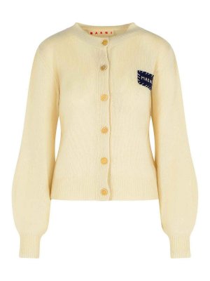 Marni: cardigans - Ivory Cashmere Cardigan