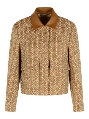 Max Mara: shirts - Viborg Camel Cotton Jacquard Jacket