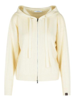 Max Mara: cardigans - Rubiera White Cashmere Yarn Cardigan