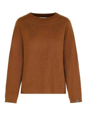 Max Mara: crew necks - Laser Sweater In Leather-Colored Camel Yarn