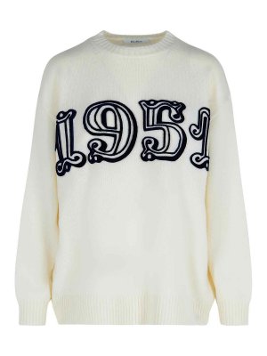 Max Mara: crew necks - Off-White Wool And Cashmere  Sweater