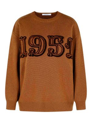 Max Mara: crew necks - Wool And Cashmere Leather Sweater