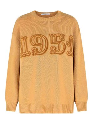 Max Mara: crew necks - Camel Wool And Cashmere Sweater