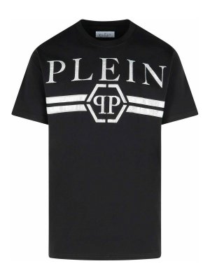 PHILIPP PLEIN: t-shirts - Black Cotton T-Shirt