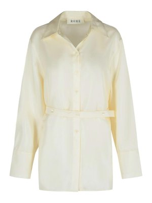 ROHE: shirts - Cream Silk Shirt