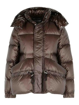 Sacai: giacche imbottite - Giacca in nylon marrone