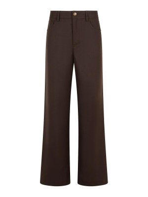 SÉFR: casual trousers - Jiro Brown Wool Blend Pants