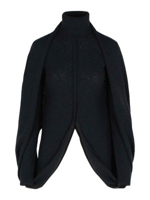 SPORTMAX: Rollkragenpullover  und Polo-Ausschnitt - Rollkragenpullover - Schwarz