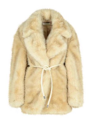 SPORTMAX: Abrigos de borreguito y piel  - Abrigo De Piel - Beis