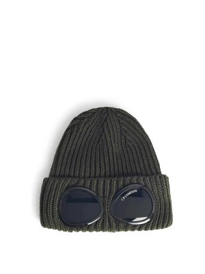 C.P. COMPANY: beanies - Green Merino Wool Beanie