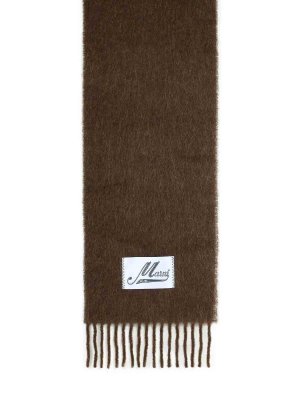 Marni: scarves - Brown Alpaca Blend Scarf